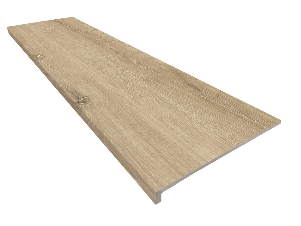 Ступень керамогранитная Exagres 120x33 Yoho Oak 476 Прямоугольная Peldano Recto R11 противоскользящая бежевый 12мм Yoho Ступень керамогранитная Exagres 120x33 Yoho Oak 476 Прямоугольная Peldano Recto R11 противоскользящая бежевый 12мм Yoho